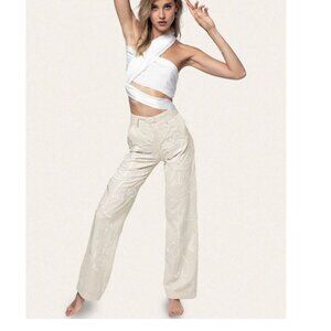 MAISON LES ÉNERVÉS Cotton/Linen Siam Pants Ivory Sz 0